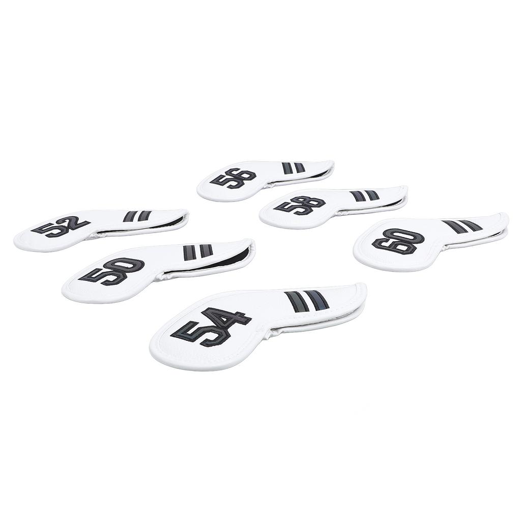 6PCS Golf Club Head Covers PU Leather Abrasion Resistant Clear Numbers Golf Iron Covers Set for