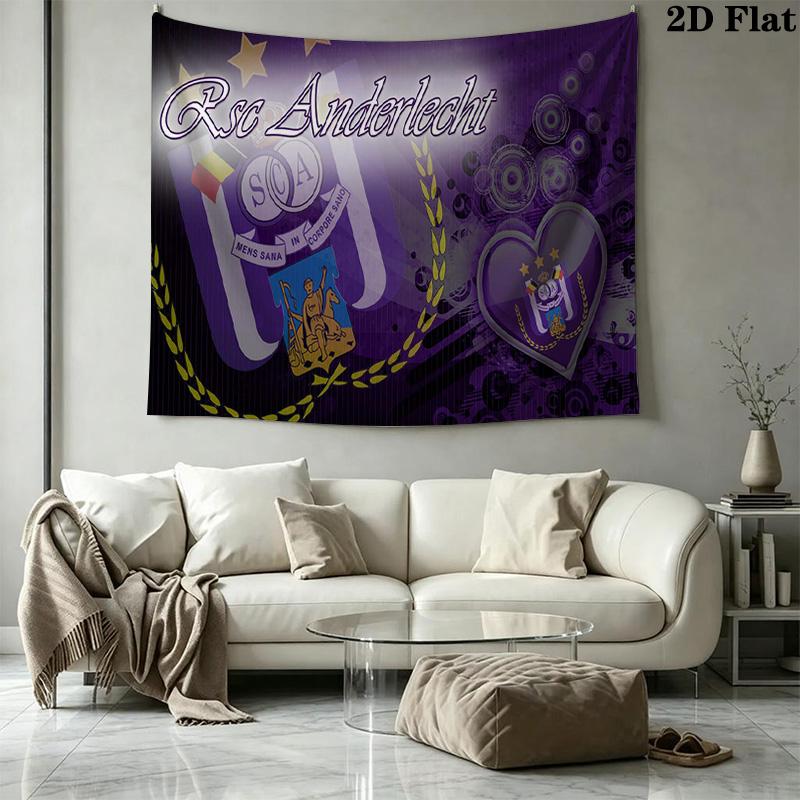 RSC Anderlecht Wall Tapestry Aesthetic Wall Hanging Printed Fabric Blanket Decorative Tapestries for Bedroom Living Room Home Decor