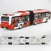 [Boxed] Mingsheng Articulated Bus Model: Beijing City, Sound & Light, Pull-Back Alloy Toy with Opening Doors