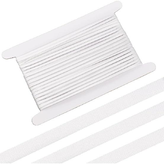 

BENECREAT 10.94 Yards White Satin Corset Strap, 1/4 Inch Wide Wedding Corset Satin Ribbon Zipper Replacement Corset Ribbon for Garment Accessories