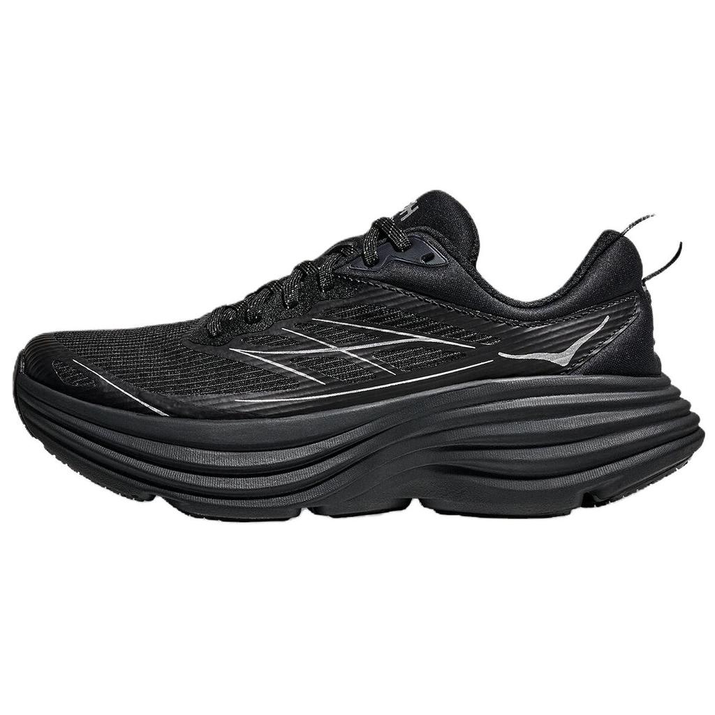 HOKA One One Bondi 8 Textile, Synthetic Leather Slip Resistant, Abrasion Resistant, Breathable, Rebound Running Shoes 1155391-BKSV