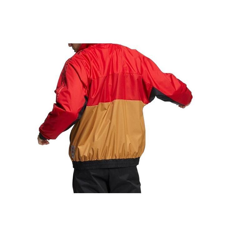 Adidas Striped Patchwork Logo Print Reversible Jacket Men Jacket Red HI3284
