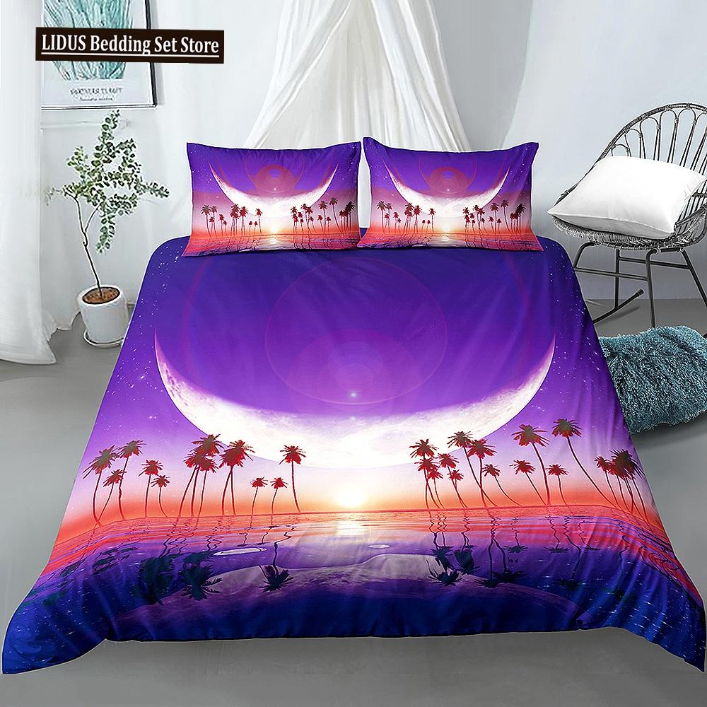 Beautiful Scenic Duvet Cover Set 3D Print Landscape Bedding Set Polyester Comforter Cover With Pillowcases For Kids Men Women