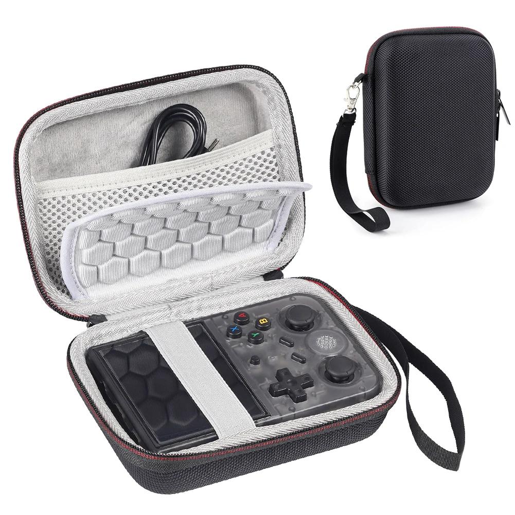 Hard Carrying Case For Anbernic RG35XX/RG353VS/R36S Game Console Storage Bag with Mesh Pouch Anti-Scratch Travel Protective Case