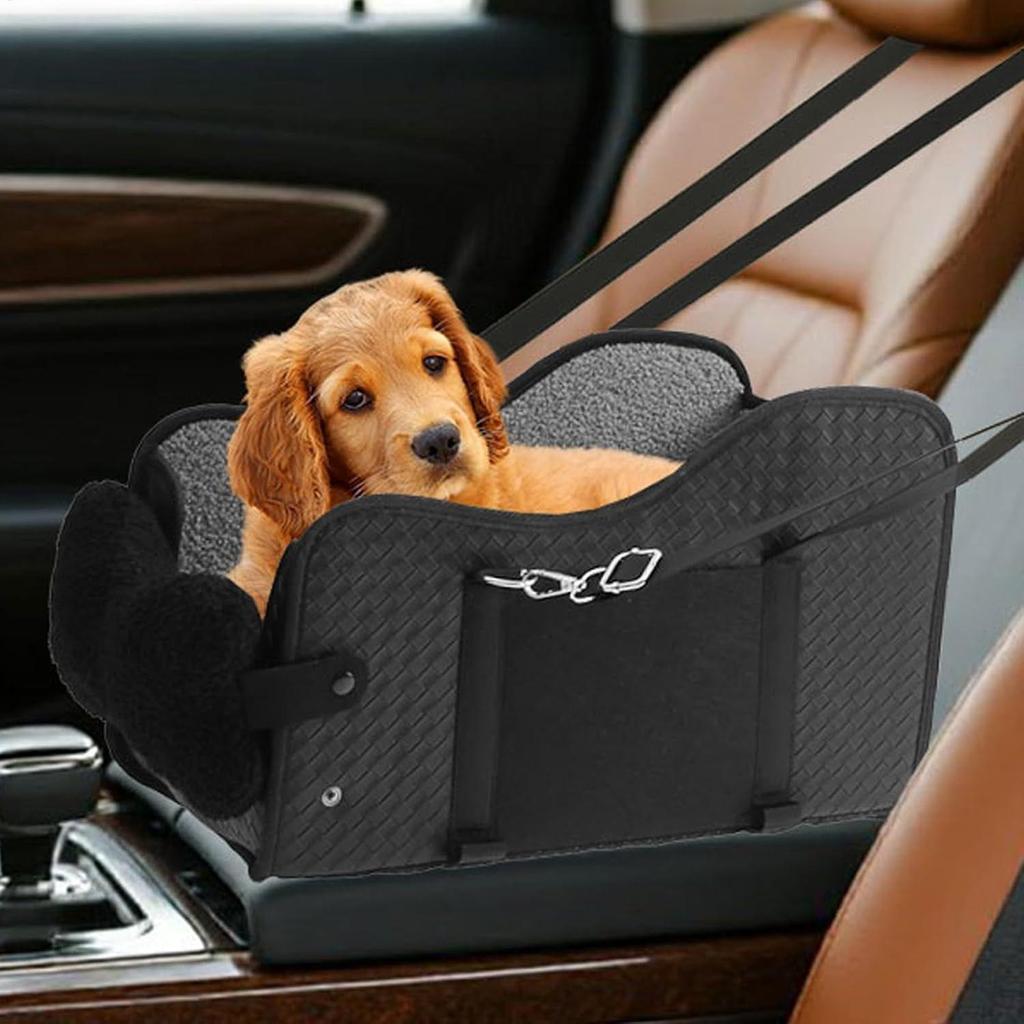 Siège auto pour chiot moins de 6,3 kg Siège auto pour chien Consoles Pliable Portable Coussin rehausseur Transporteur Pour camion Siège avant arrière Intérieur