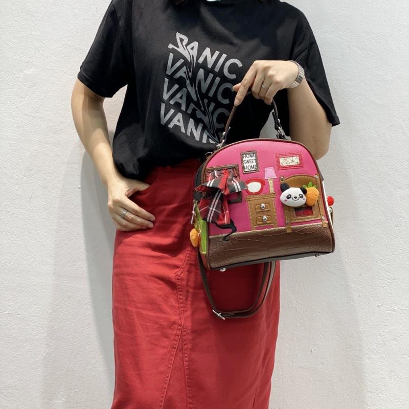 Bag Niche Design Women'S Bag Cartoon Embroidery Contrasting Color Handbag Women'S Creative Shoulder Messenger Bag Small Bag