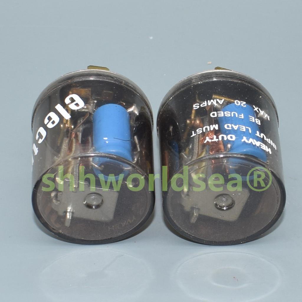 worldgolden 3pin 2pin 12V 20A Round Style Electronic Turn Signal Light Blinker LED Flasher Relay Fits For Honda Plastic + Metal