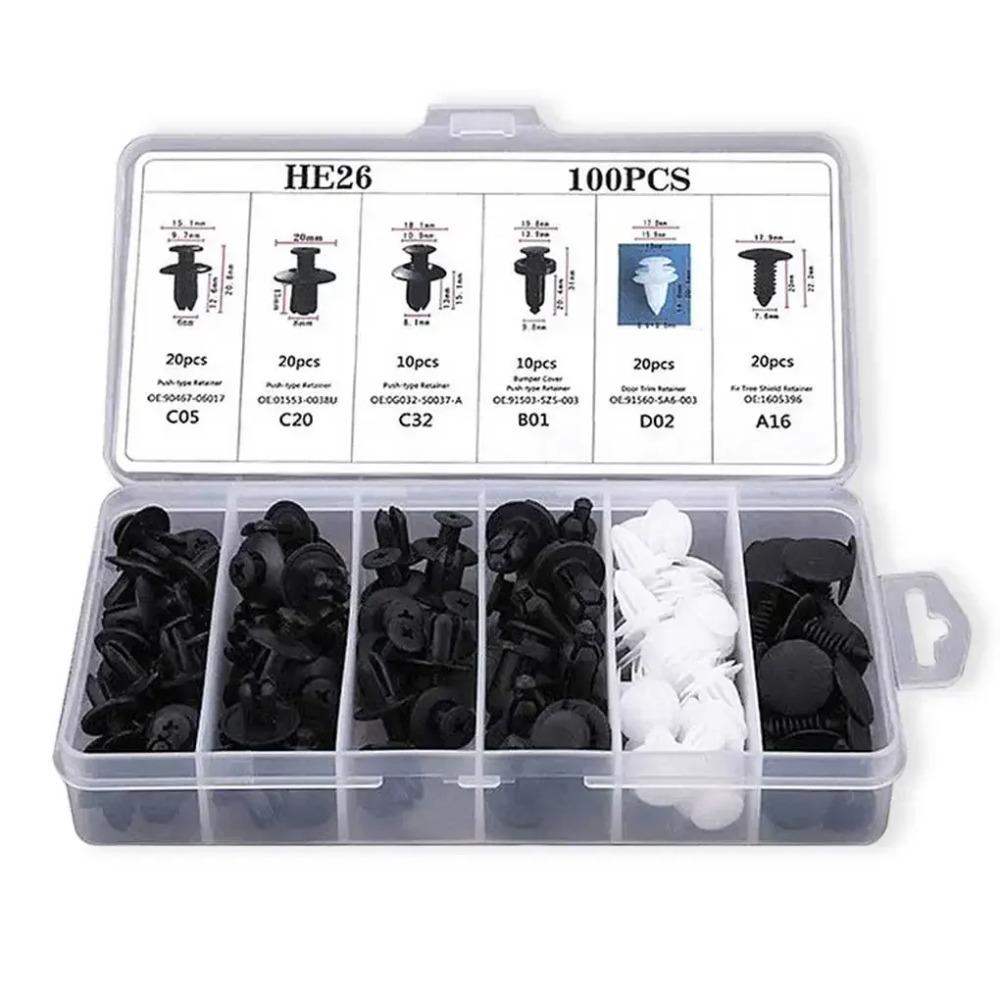 50-100PCS Car Fastener Clips Auto Retainers Kit Multi-Size for Fender Bumper Door Panel Trim