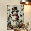 Vintage Snowman Metal Tin Sign 8x12 Inch Wall Art Home Bar Garage Decor