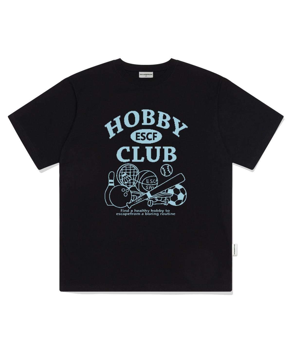 Escape From Hobby Club Print Oversized Short Sleeve T-Shirt Black L