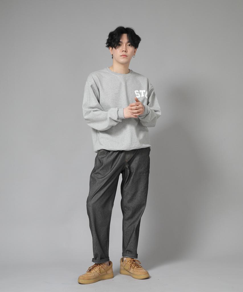 Seinteukeulu Bridgefill Elastic Waist Pants Bwd-324 Gray Black Denim Brs