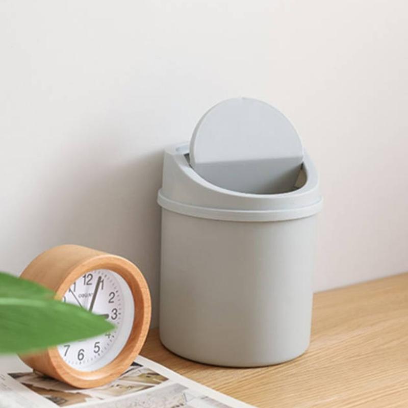 Universal Waste Bin With Lid Desktop Office Organizer Storage Home Garbage Basket Container Table Trash Bin Small Trash Can