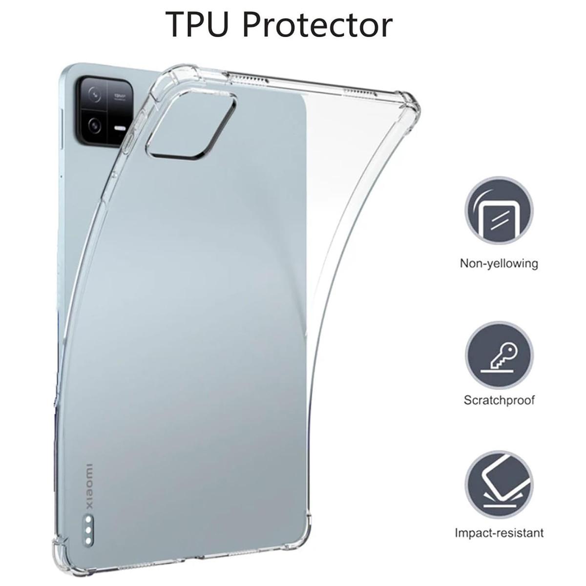 

For Xiaomi Pad 6 Pro/Pad 6 Anti-drop Clear TPU Tablet Case+2.5D Arc Edge Tempered Glass Screen Film A