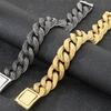 Retro 19MM Heavy Duty Cuban Link Chain Man Bracelet for Men Punk Gothic 316L Stainless Steel Jewelry Men's Bracelets Boys Gifts
