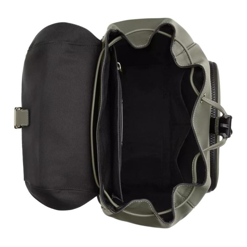 COACH Racer 26 Logo Adjustable Shoulder Strap Smooth Calfskin Backpack Medium Men's Army Green