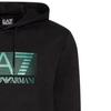 Emporio Armani Ss22 Ea7 Series Letter Logo Printed Hooded Long Sleeve Sweatshirt Men Sweatshirt Black 6LPM62-PJ05Z-1200