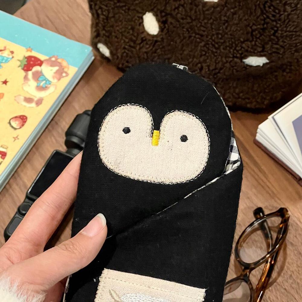 Süße Pinguin Stoff Aufbewahrungstasche Tragbare Brillen Schutzhülle, Multifunktionale Hängende Dekoration, Federmäppchen