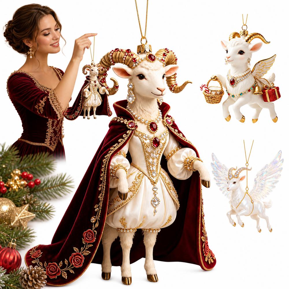3/4/5PCS 2D Flat Goat Pendant Acrylic Christmas Tree Ornament New Zodiac Goat Souvenir  Bag Charms