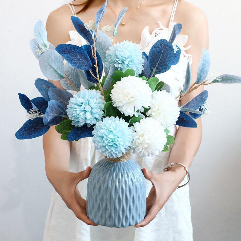 Artificial Flowers And Fake Flower Bouquets For Home Dining Table Decoration. Home Flower Arrangement And Floral Art