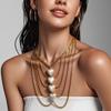 Fashionable Simple Trendy Elegant Pearl Chain Retro Necklace For Women