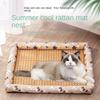 40x30cm Summer Dog and Cat Ice Mat Cool Rattan Mat Cooling and Wear-resistant Mat Pet Supplies Cat Bed  Dogs Bed  Cats Home