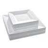 10Pcs Hard White Square Plate Plastic Dessert Dish Kitchen Tableware Party Appetizer Plate  Salad