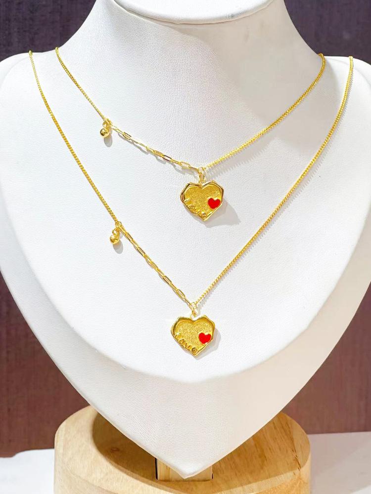 24 drops of oil love pendant necklace simple temperament collarbone chain versatile light luxury personalized jewelry women