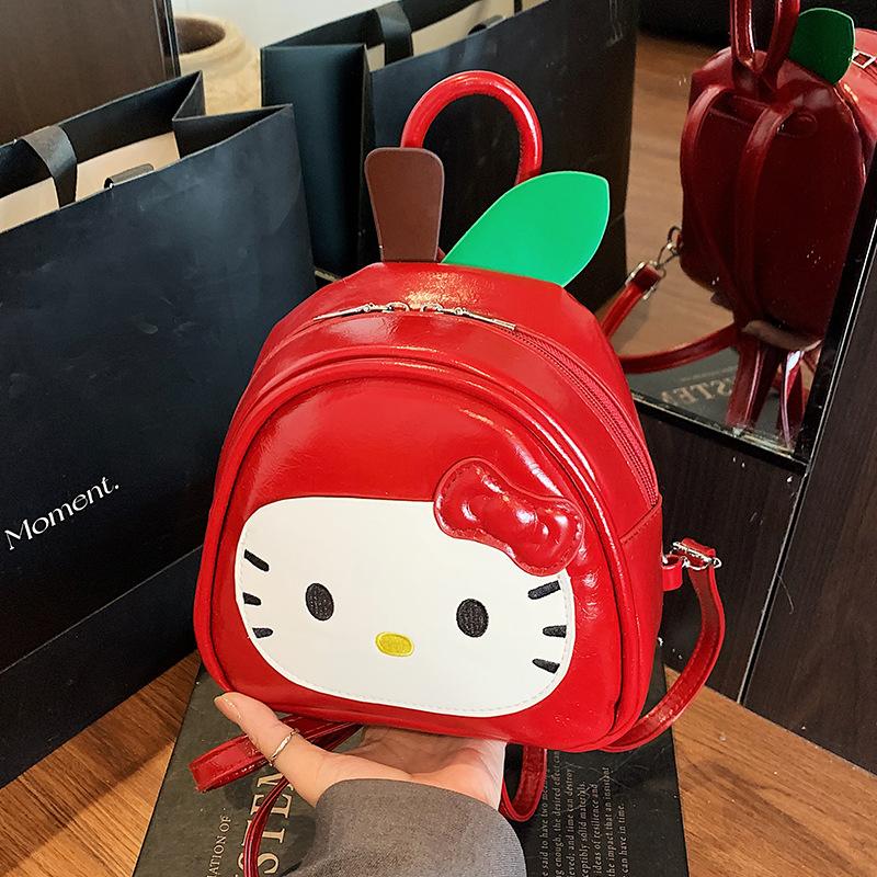 

Red Apple Handbag Bag Children S Creative Children S Fun Backpack Cute Kitten Girl Foreign Style Dopamine Backpack красный