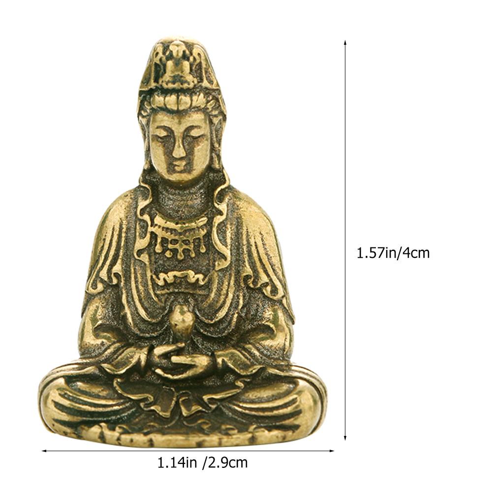 Elegant Simple Design Brass Avalokitesvara Statue Indoor Desktop Decoration Home Supplies Buddhist Tabletop Ornament