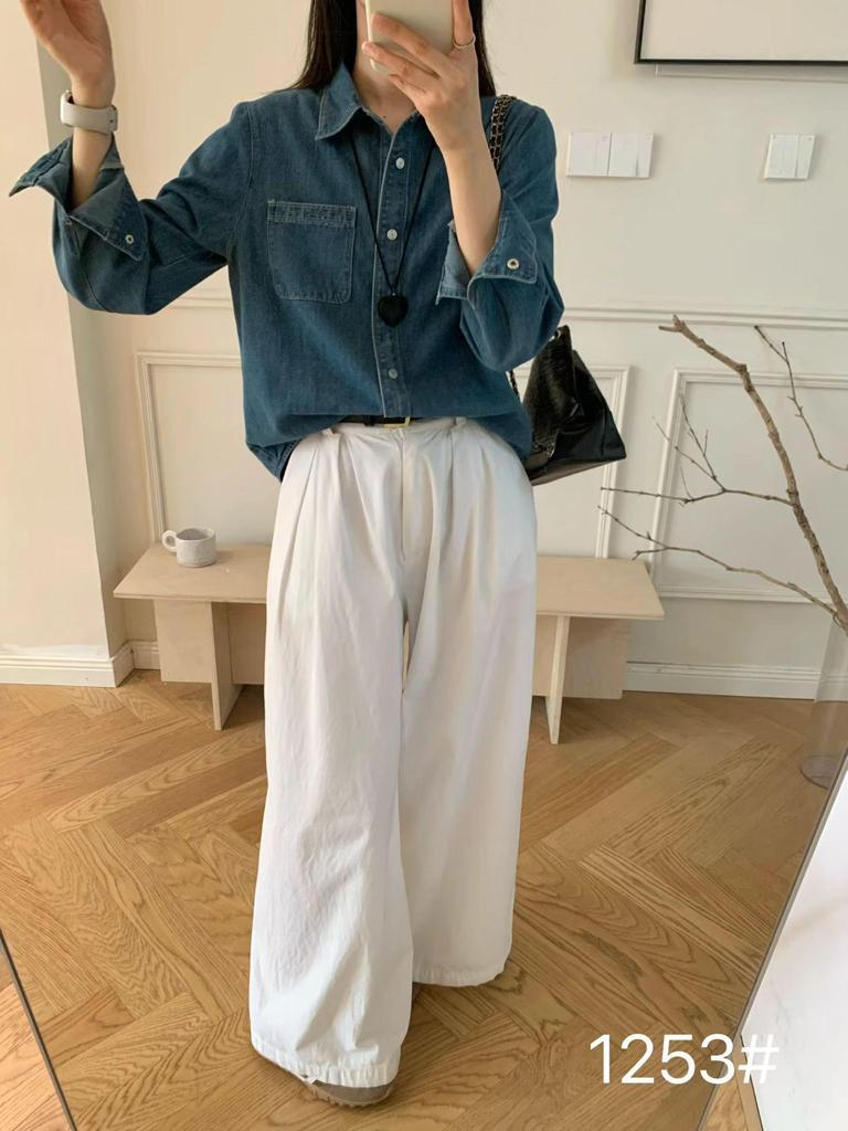 2026 Early Spring Hong Kong Style Retro Washed Loose Denim Jacket Shirt for Women