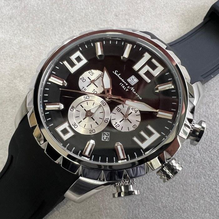 [Salvatore Marra] Men's Chronograph Watch, SSBKBK, Black/Silver