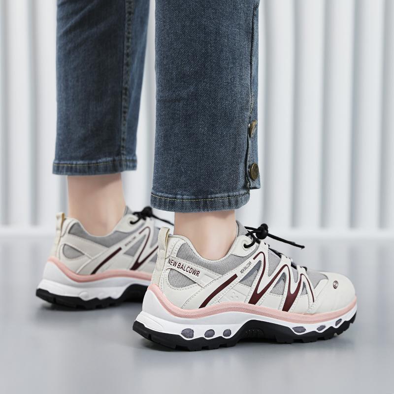 CRLAYDK Designer Damen Mesh Atmungsaktive Sneaker Outdoor Schnürschuhe Wanderschuhe Keilabsatz Sport Walking Reisen Rutschfest Arbeit Tennis