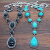 N1723 Retro Turquoise Drop Pendant Necklace for Women