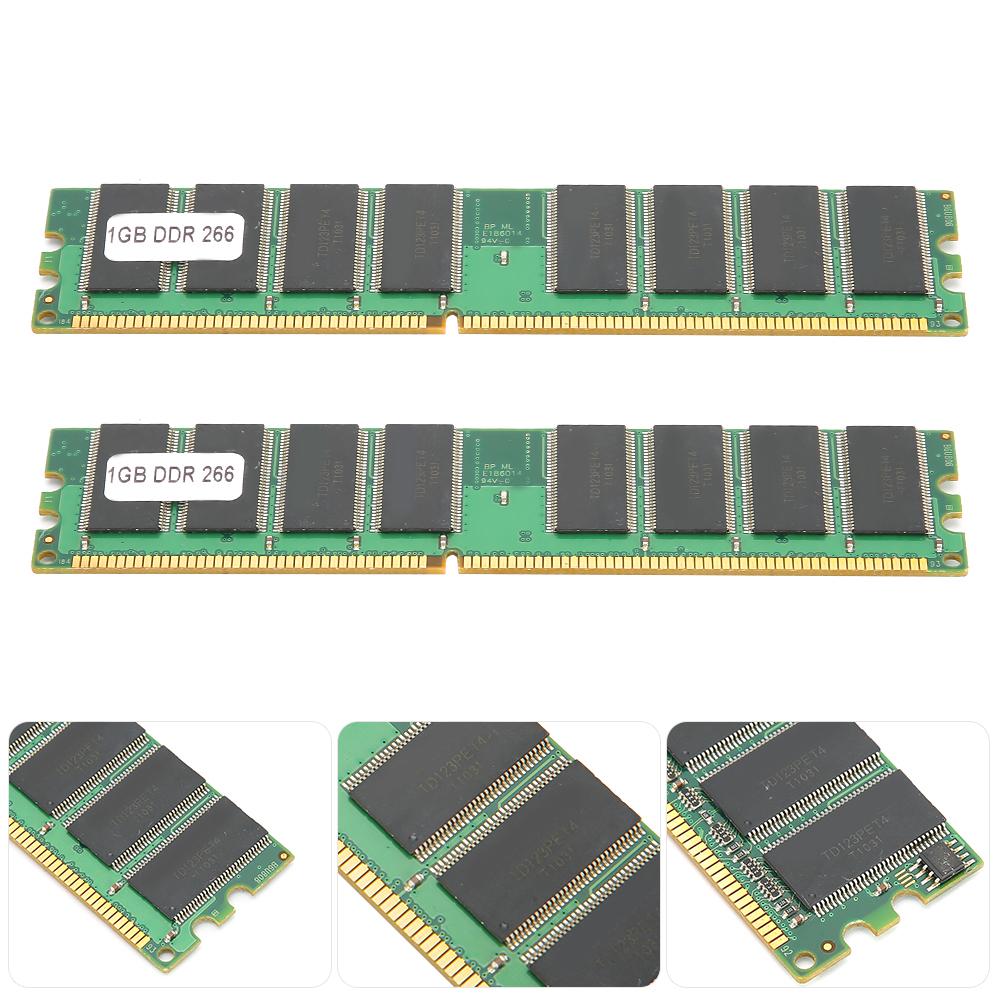 2Pcs Memory Module Desktop Full Compatible DoubleSided 16Grain DDR 1GB 226Mhz PC2100