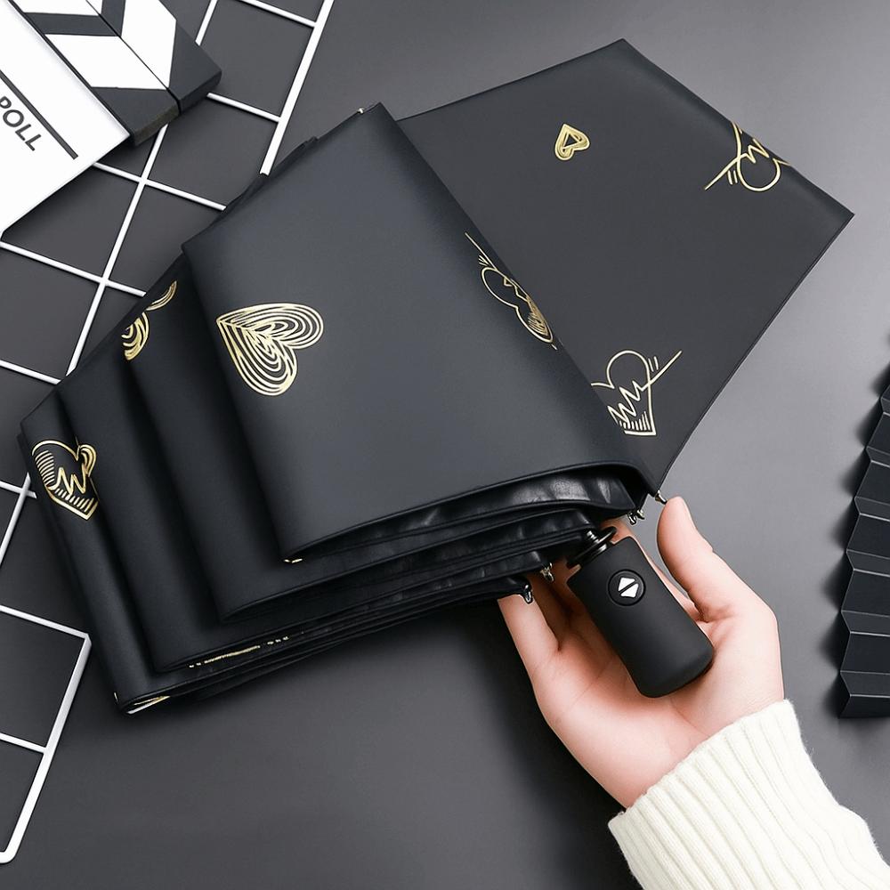 Fashion UV Protection Automatic Umbrella Windproof Reinforced Sun Umbrella Thickened Portable Rain Umbrella Daily