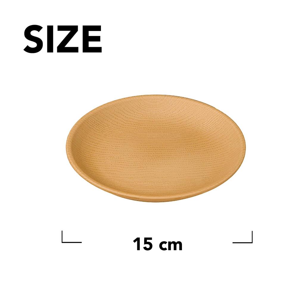 Takano Create 15cm Round Wood Grain ABS Made In Dishwasher Suitable for Japanese and Western Dark Plate, Finish, Heat-Resistant Resin, Japan, Safe,