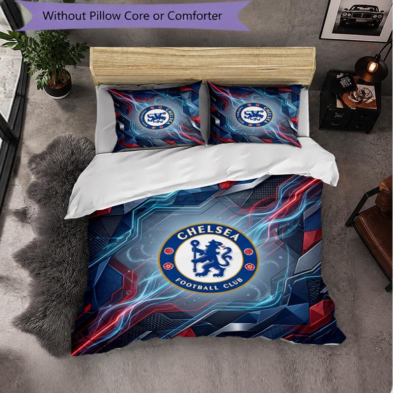 Set Biancheria da Letto Chelsea FC Modello 3 Pezzi Morbida Copripiumino in Microfibra con Federe per Camera da Letto