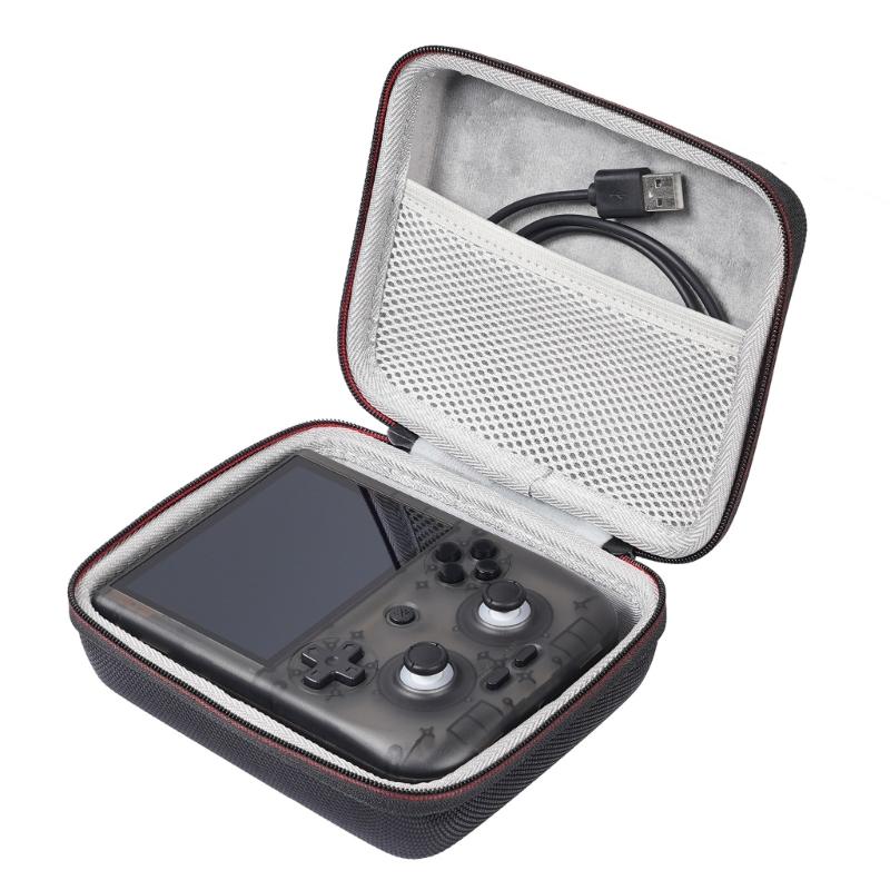 Handheld Game Console EVA Bag Scratchproof Storage Box for RG406V Protector Case with Mesh Pocket Carrying Pouch
