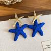 Raffia Grass Starfish Earrings Personality Star Dangle Earrings Starfish Ear Pendant  Daily