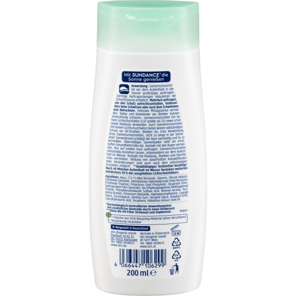 Germany DM SUNDANCE Sundance Kids Sensitive Sun Milk LSF30 200ml