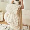 100%Cotton Waffle Knit Throw Blanket Soft Cozy Fleece 3D Checkered Chunky Knitted Sofa Blanket All Season Bed Couch Travel Lightweight Warm Decor Gift