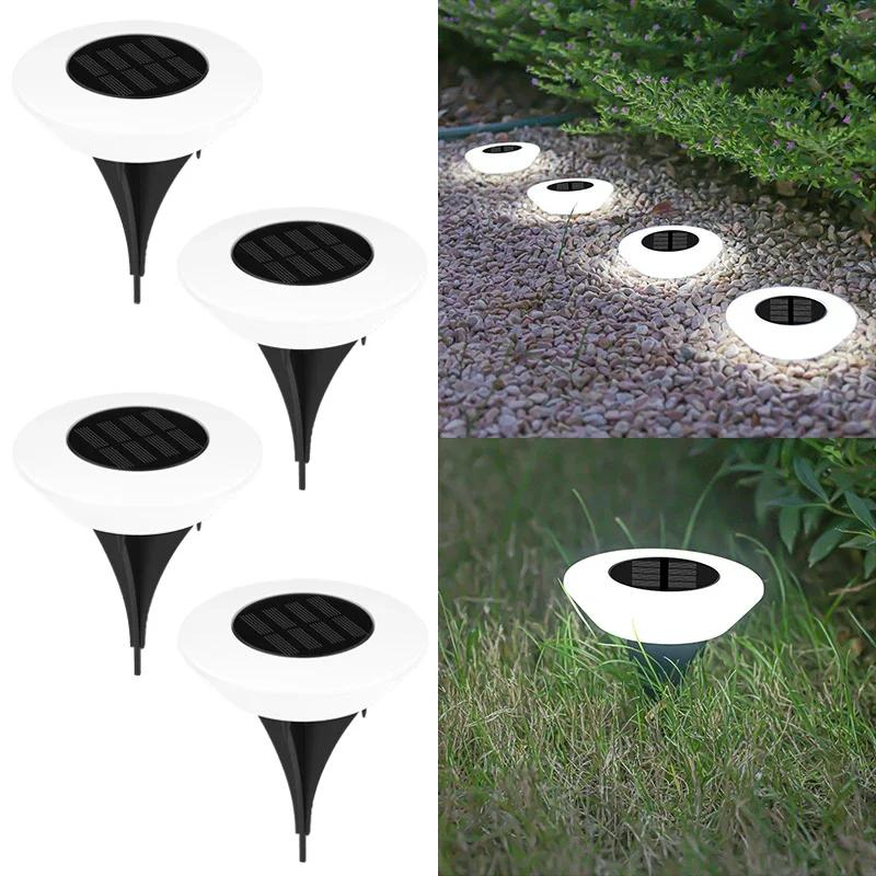 LED Solar Outdoor Lights Waterproof Atmosphere Ground Light Garden Decoration Fence Stake Lawn Lamp Porch Walkway Decor 1~ 8Pcs