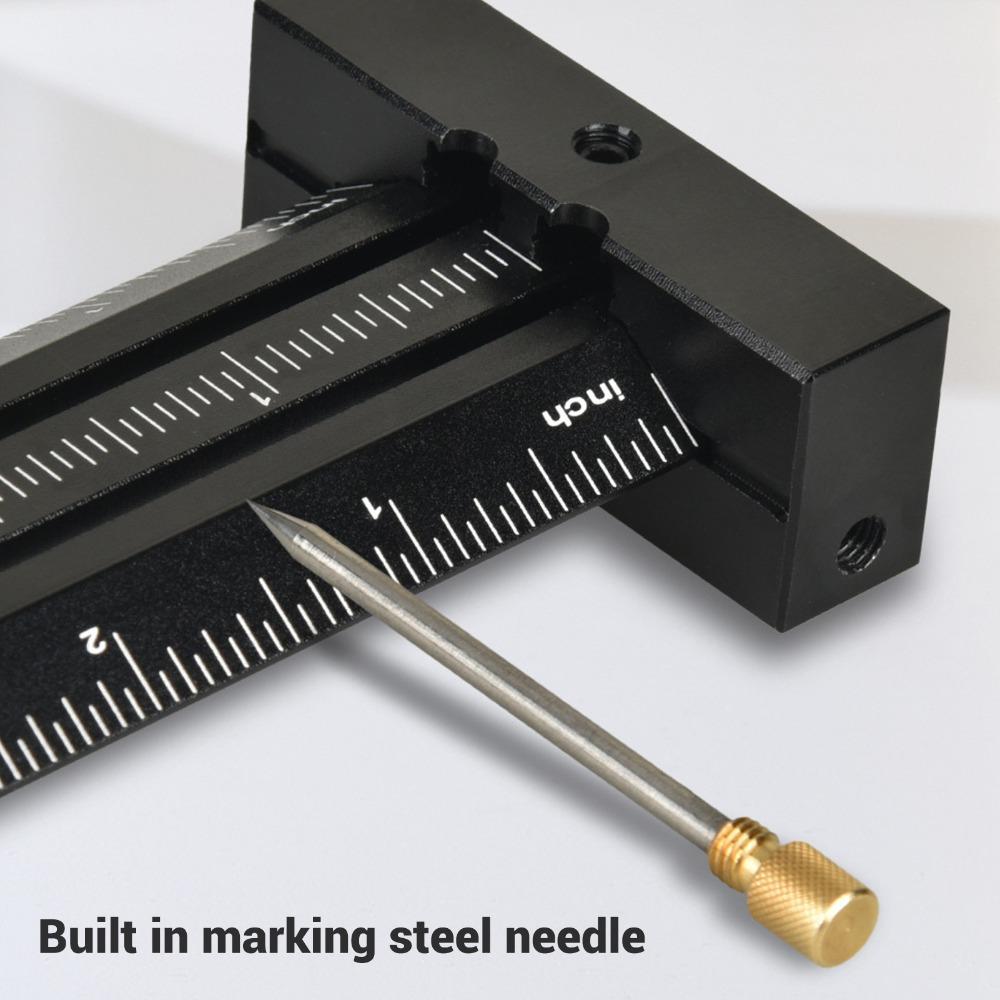 Aluminum Alloy Marking Gauge 16cm Length Woodworking Scriber T Square Ruler For Carpenter