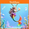 Mermaid Pendant Necklace With Colorful Enamel And Silver Alloy Chain For Women