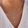 Vintage Multilayer Gold Color Rose Flower Round Plate Necklace For Women Simple Snake Chain Floral Choker Fashion Party Jewelry
