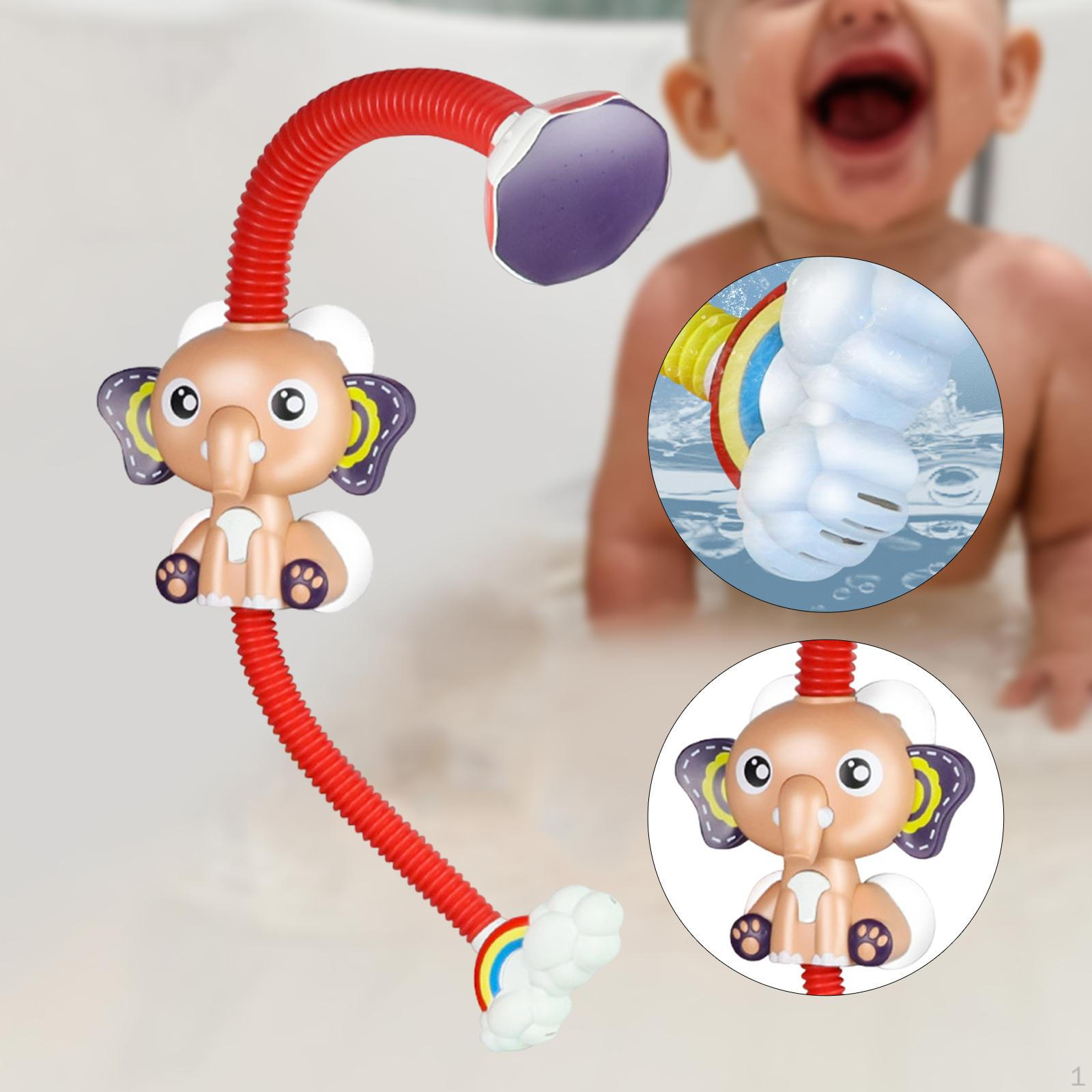

Baby Bath Shower Head Bathtub Toy Tub Accessories with Hose Elephant Water Sprayer for червоний