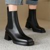 Fashion New Autumn Winter Genuine Leather Women Boot Fashion Boots Square Toe Chunky Heels Boots for Women High Heels Zapatos Mujer