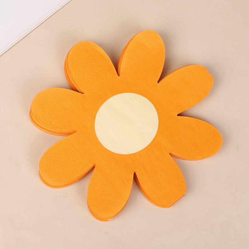 

20 шт. Розовые Белые Маргаритки Цветок Бумажные Салфетки Вечеринка Одноразовые Салфетки Полотенце для Детей 1-й День Рождения Детский Душ Свадебное Украшение оранжевый