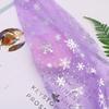 Polyester Fabric Snowflake Pattern Printed Fabric Tulle Fabric 1meter/Lot For Birthday Party Wedding Decor Craft Projects