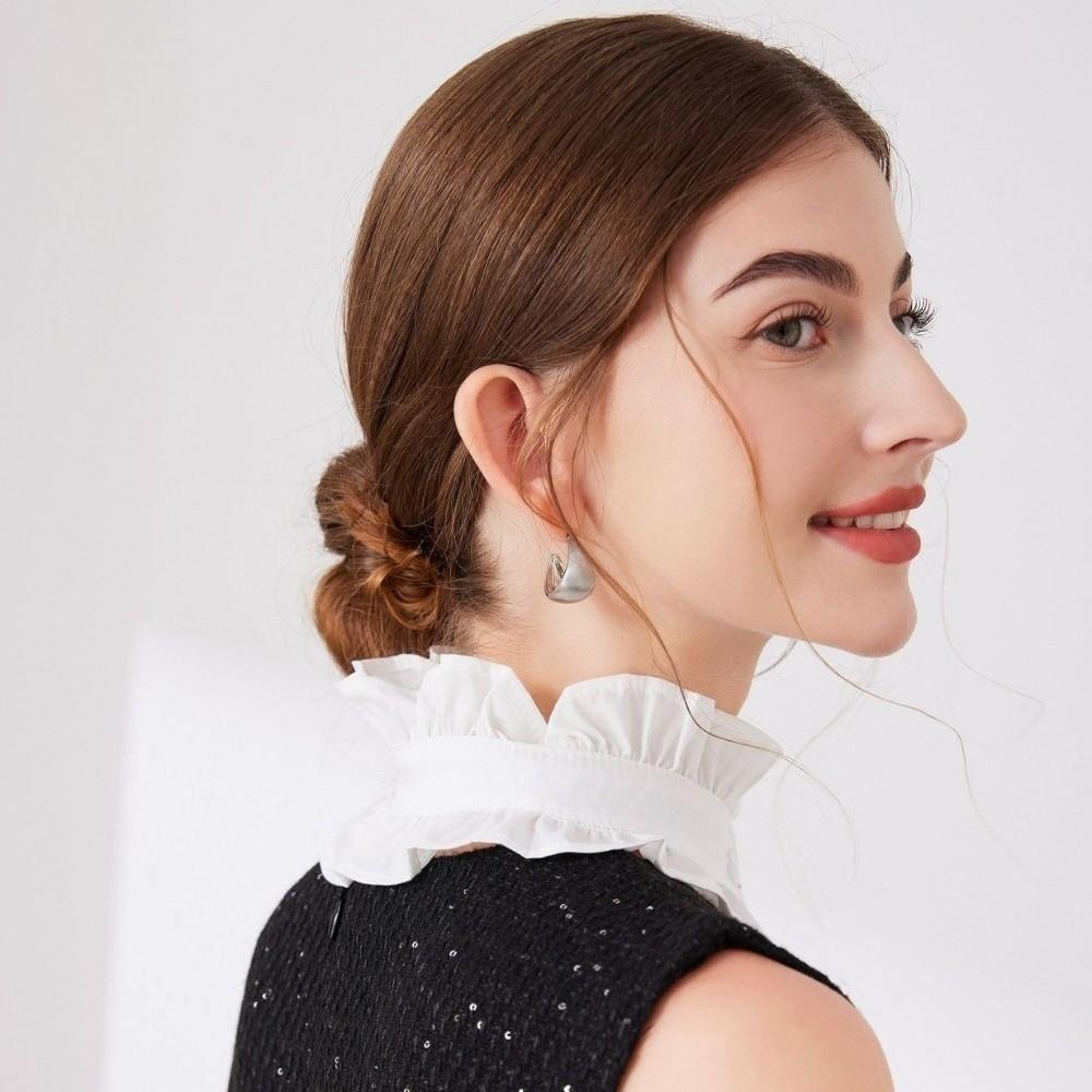 1 zestaw Styl Francuski Sztuczny Kołnierzyk Plisowany Design Kryza Choker Stój Kołnierzyk Koszula Damska